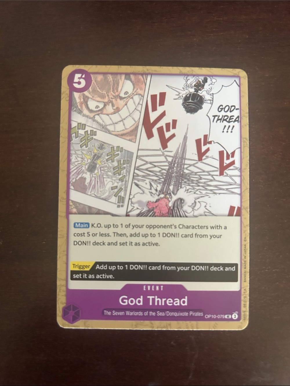 Onepiece Trading Card - Purple, White, Gold 'God Thread' Event Card